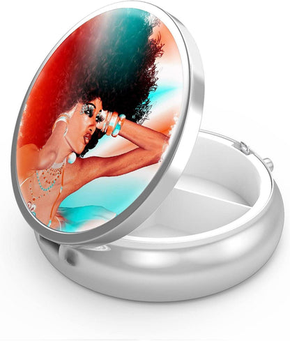 Pillendose mit 3 Fächern, tragbar, Metall, Medizin, Vitamin-Organizer