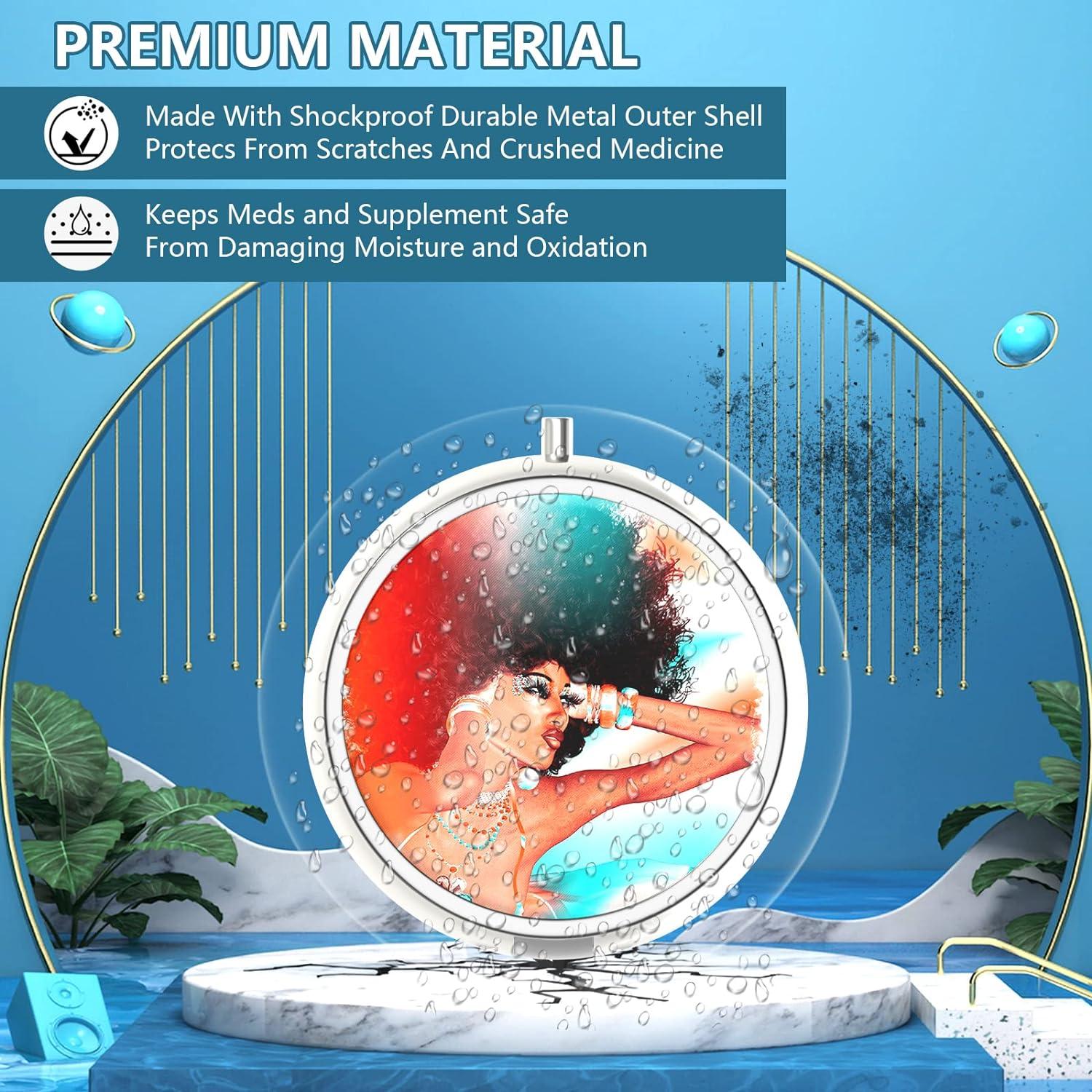 Tragbare Pillendose mit 3 Fächern Metall Vitamin-Organizer