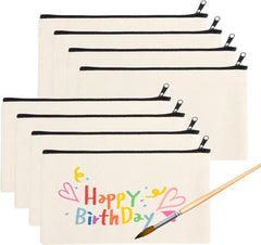 DIY Blanko Stoffbeutel Set zum Bemalen Kinder 8er Pack