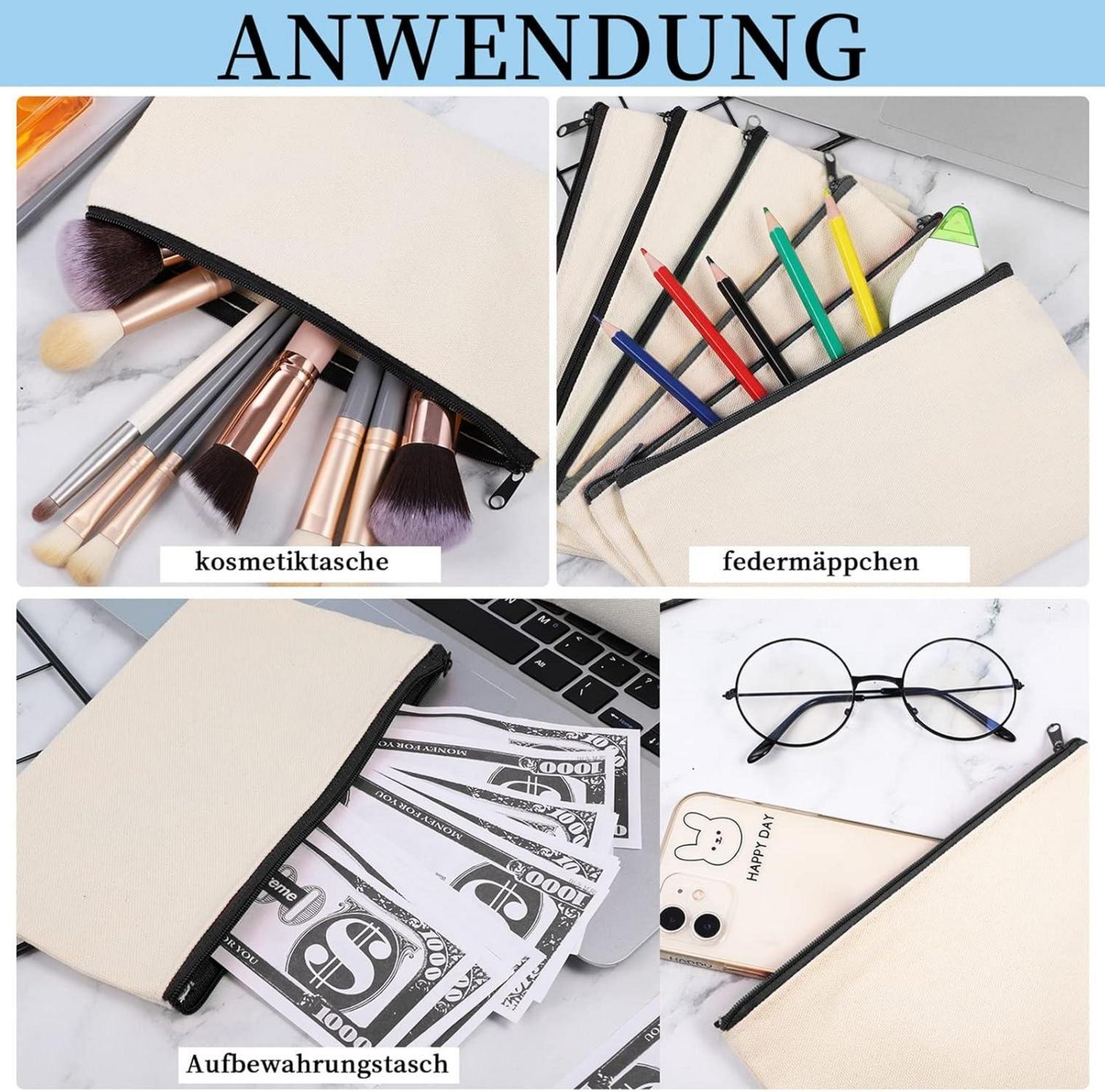 DIY Blanko Stoffbeutel Set zum Bemalen Kinder 8er Pack