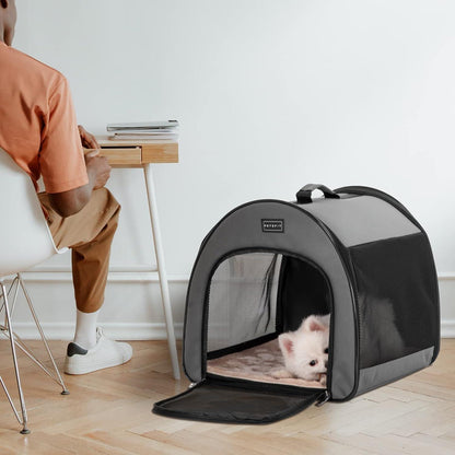Faltbare Hundebox grau – Tragbare Schlafbox für kleine Hunde & Katzen