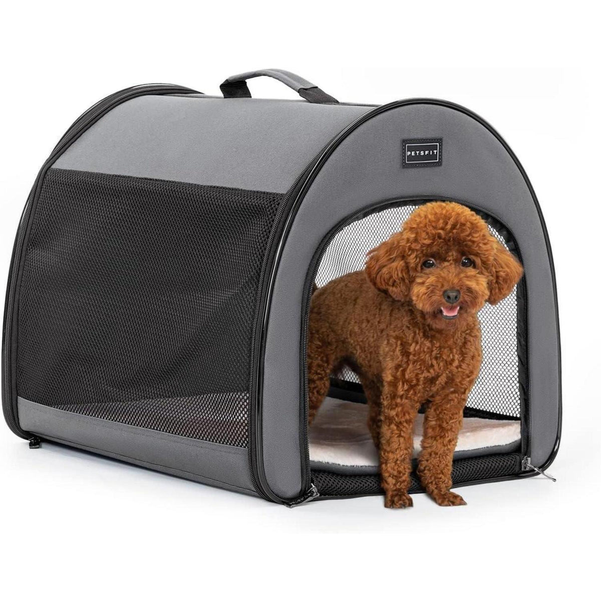 Faltbare Hundebox grau – Tragbare Schlafbox für kleine Hunde & Katzen