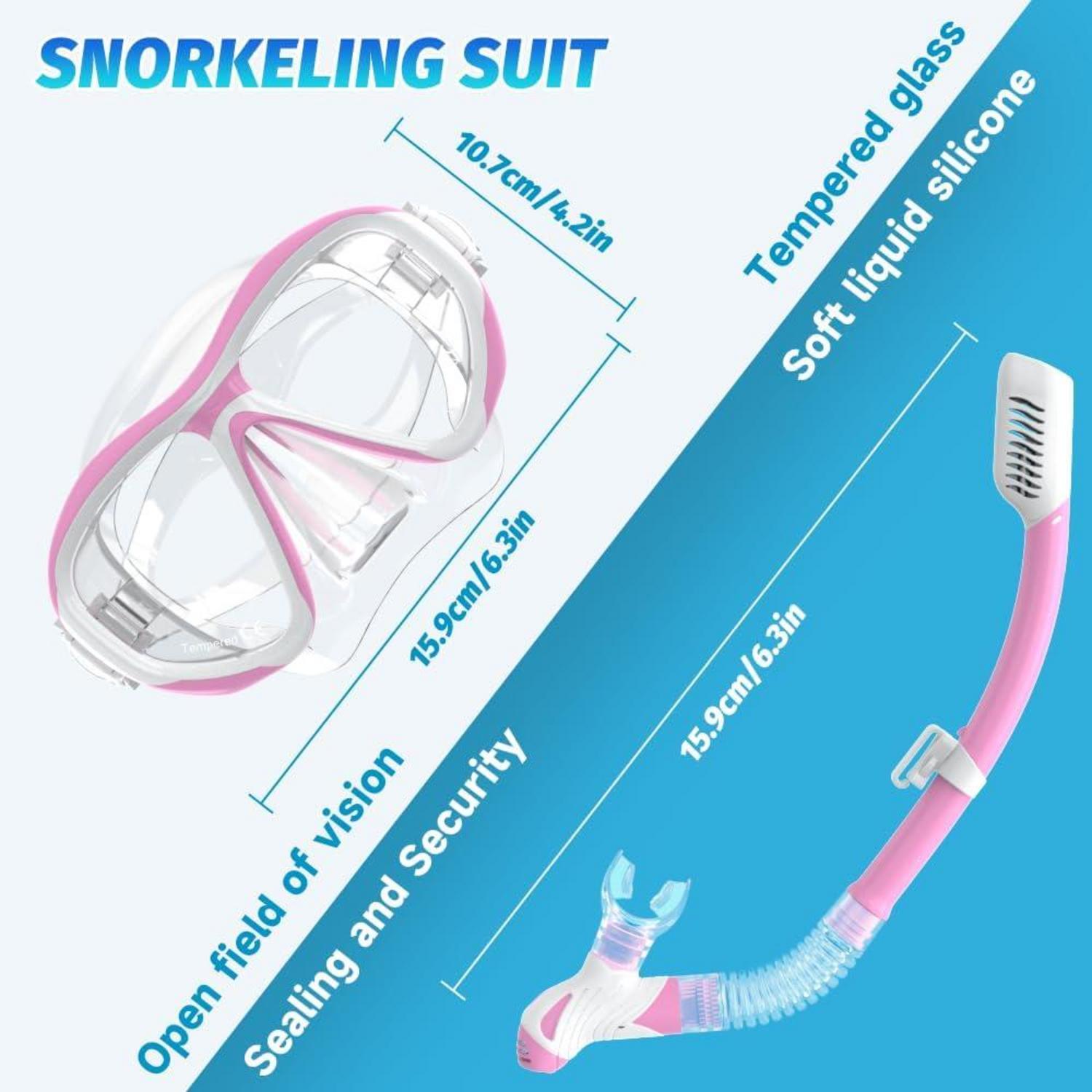 Schnorchelset Erwachsene mit Taucherbrille Anti-Leck Anti-Fog Anti-UV