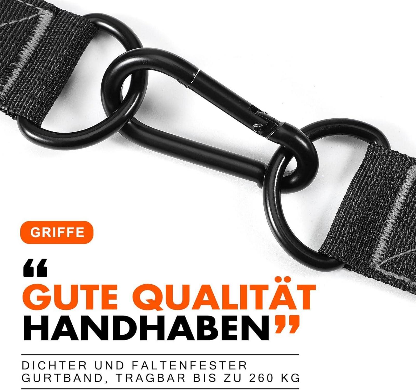 Fitnessband Griffe Widerstandsbänder grau rot 2 Stück Training Zubehör