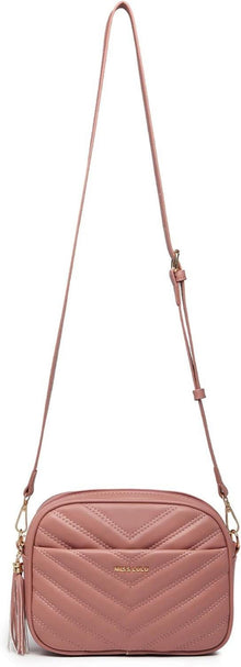 Umhängetasche Damen Kunstleder Crossbody V-Design mit Quasten