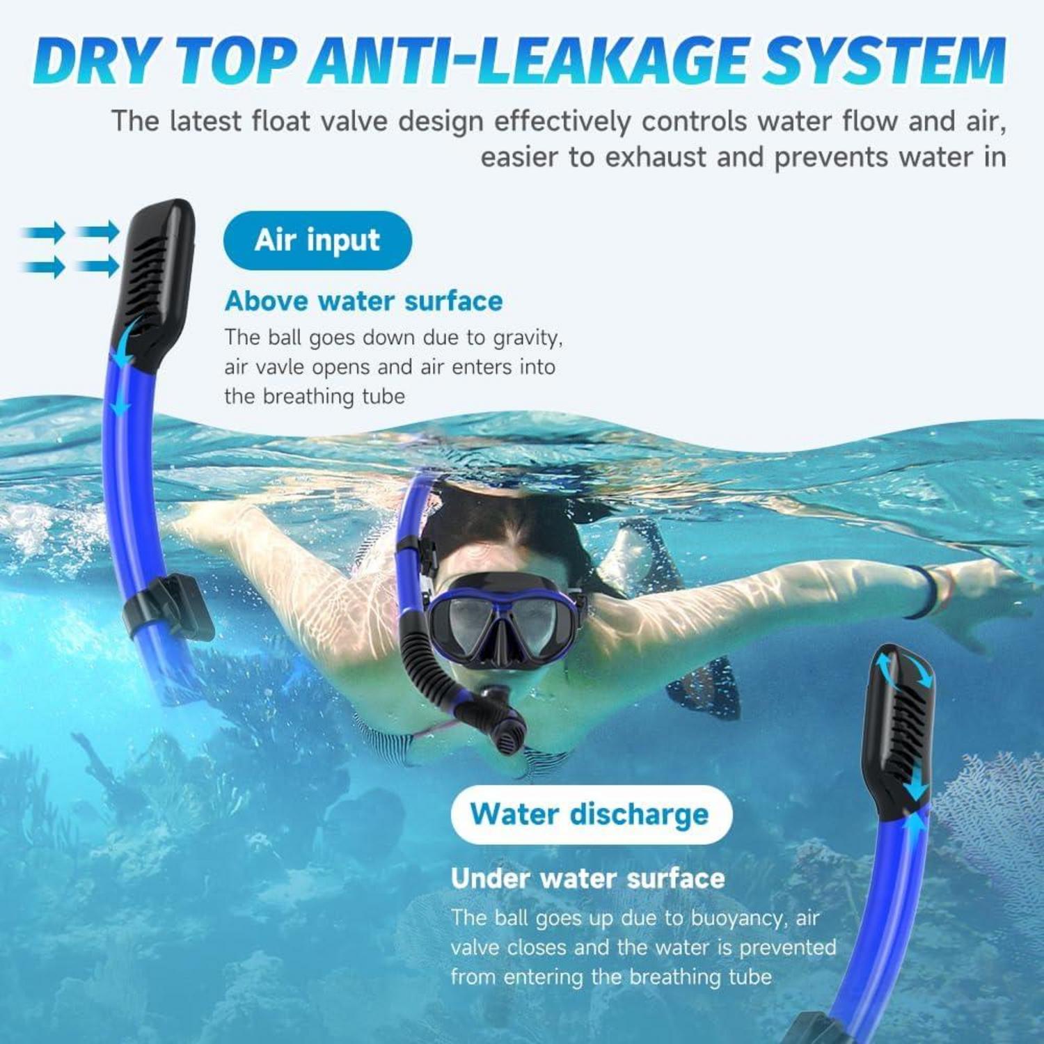 Findway Schnorchelset Erwachsene Tauchmaske Anti-Leck Anti-Fog UV