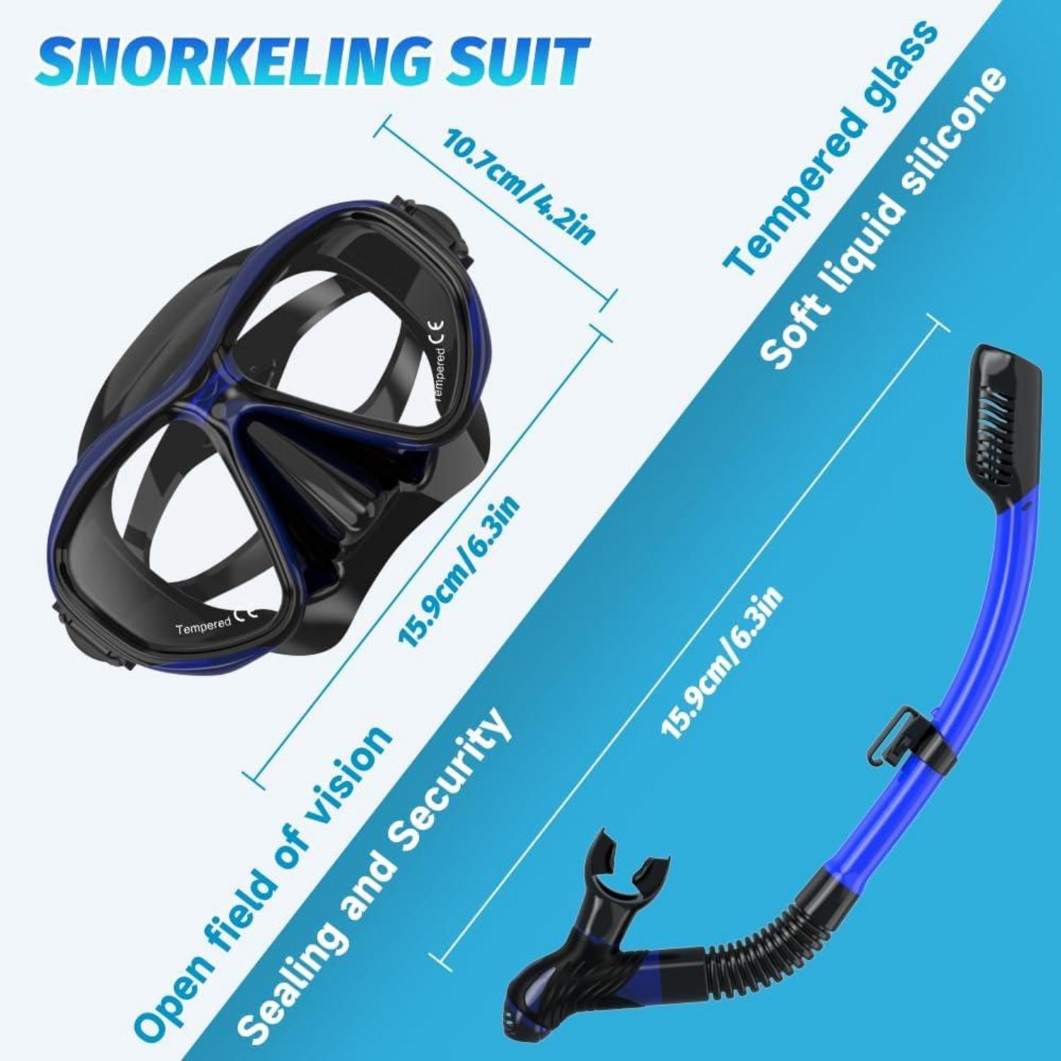 Schnorchelset Erwachsene Taucherbrille Schnorchel Anti-Leck Anti-Fog