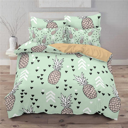 Ananas Bettwäsche Set 200x200cm - Tropical Bettwäsche für Kinder