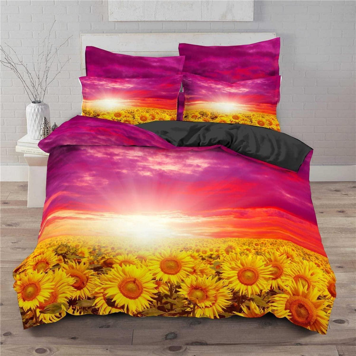 Sonnenblumen Bettwäsche Set 200x200cm Kinderzimmer Bettbezug