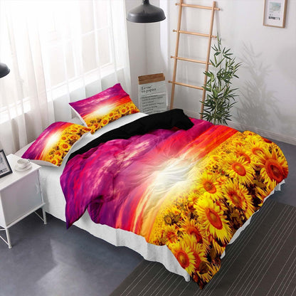 Sonnenblumen Bettwäsche Set 200x200cm Kinderzimmer Bettbezug