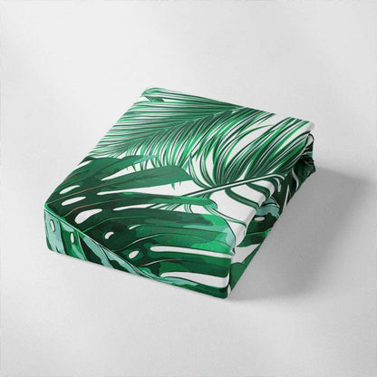 Grüne Bettwäsche Set 200x200cm – Tropische Blätter & Mikrofaser