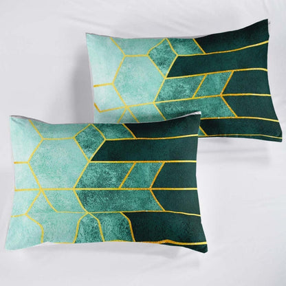 Gestreifte Bettwäsche Set 155x220cm – Marineblau Grün