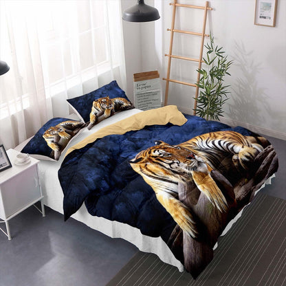Tiger Druck Bettwäsche Set 200x220cm + 2 Kissenbezüge