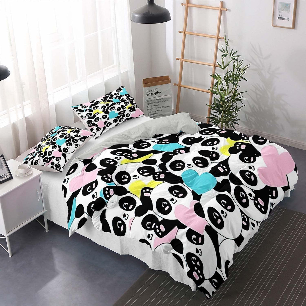 Panda Bettwäsche Set 200x200 cm – Niedliches Tier Motiv für Kinder