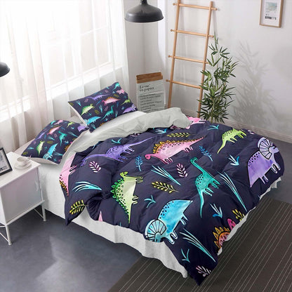 Kinder Bettwäsche Set Dino 200x200cm – Cartoon Dinosaurier