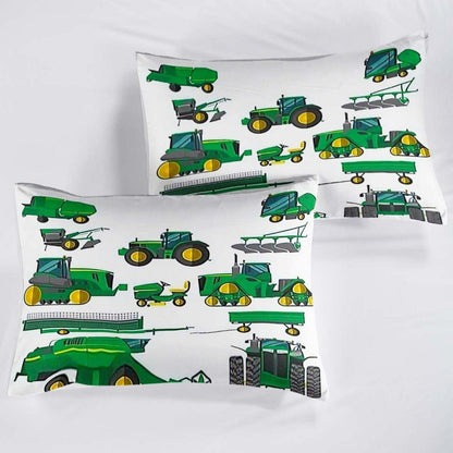 Grünes Bettwäsche-Set 220x240cm mit 2 Kissenbezügen 80x80cm