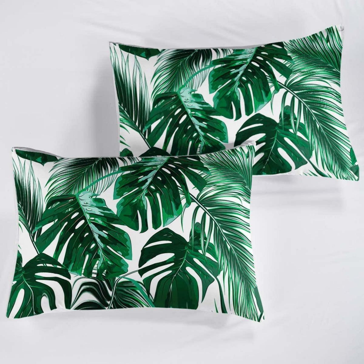 Grüne Bettwäsche-Set 220x240cm mit Blättermotiv