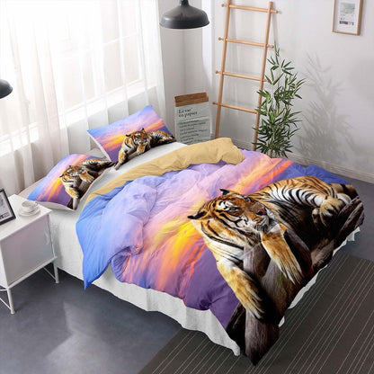 Tiger Druck Bettwäsche Set 200x220cm + 2 Kissenbezüge