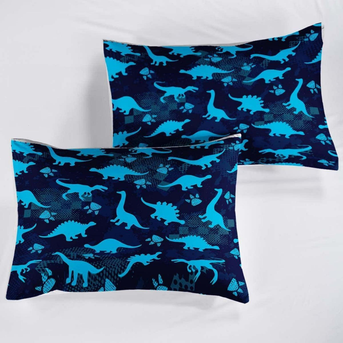 Cartoon Dino Bettwäsche Set 220x240cm – Kinderbettwäsche mit 2 Kissenbezügen
