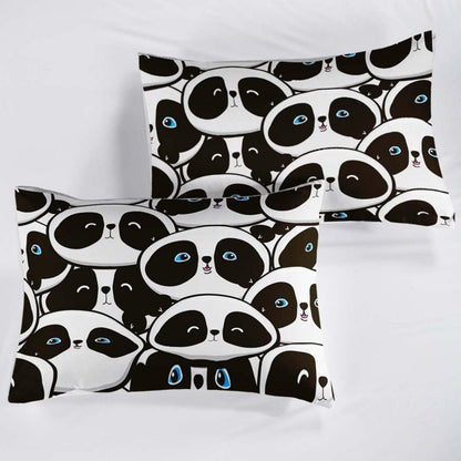 Panda Bettwäsche Set 220x240cm - Niedliches Tier Motiv für Kinder
