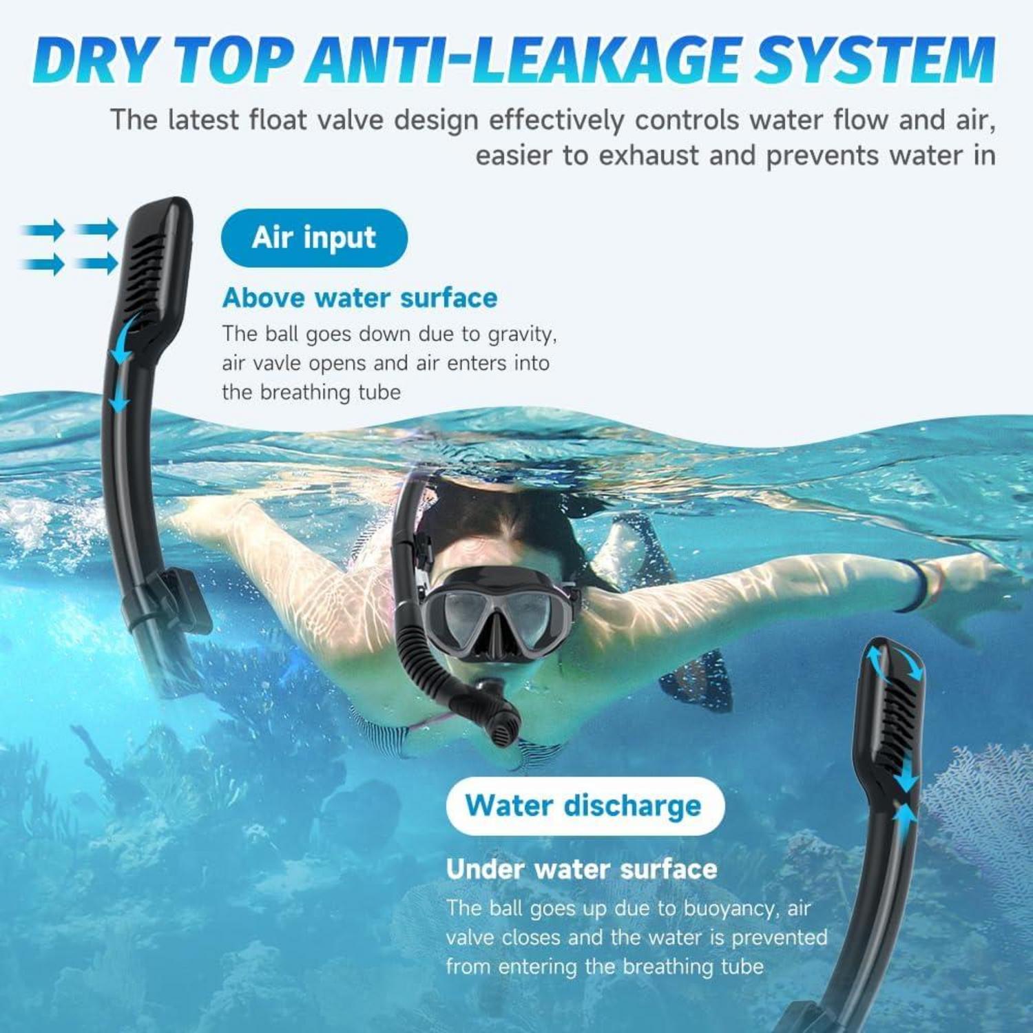 Schnorchelset Erwachsene Tauchmaske Anti-Leck Anti-Fog Anti-UV Schwimmen