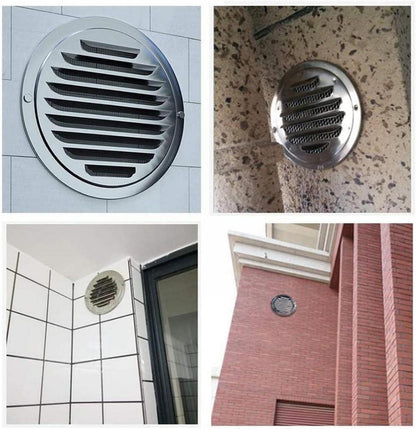 Edelstahl Wetterschutzgitter 97-100mm mit Schrauben und Insektennetz