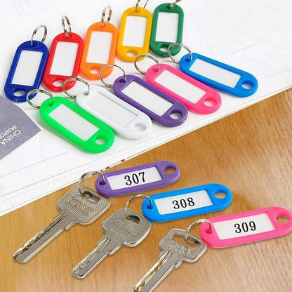 30 Stück Beschriftbar Schlüsselanhänger Kunststoff Bunt Etiketten 2.2 * 5cm