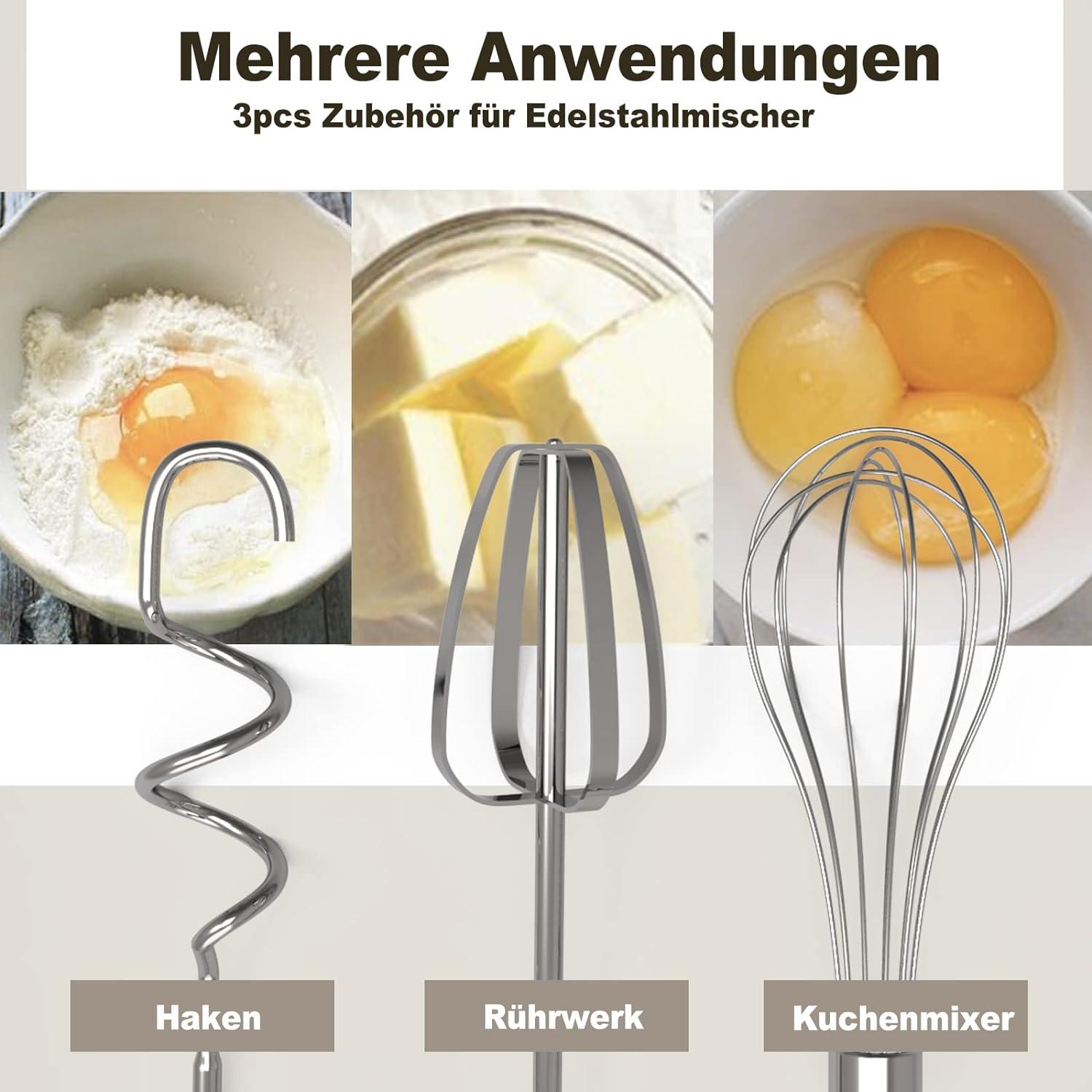 Handmixer Zubehörset Elektrische Bohrmaschine Edelstahl 3-teilig