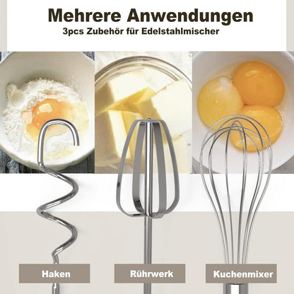 Handmixer Zubehörset Elektrische Bohrmaschine Edelstahl 3-teilig