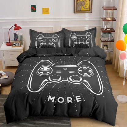Gamer Bettwäsche Set 200x200cm – Gamepad Bettbezug für Kinder & Teenager