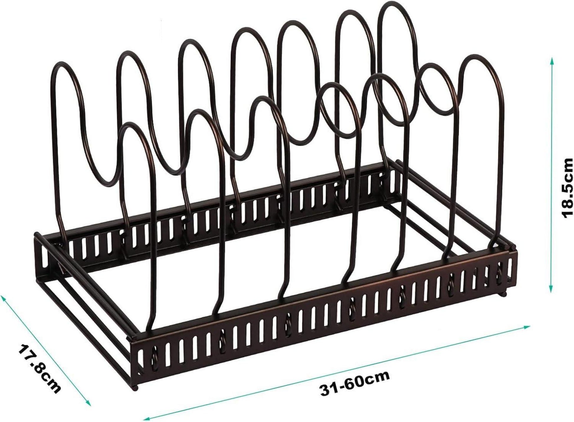 Erweiterbarer Pfannen- und Deckel Organizer in Rot Bronze