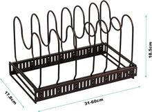 Erweiterbarer Pfannen- und Deckel Organizer in Rot Bronze