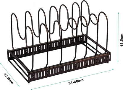 Erweiterbarer Pfannen- und Deckel Organizer in Rot Bronze