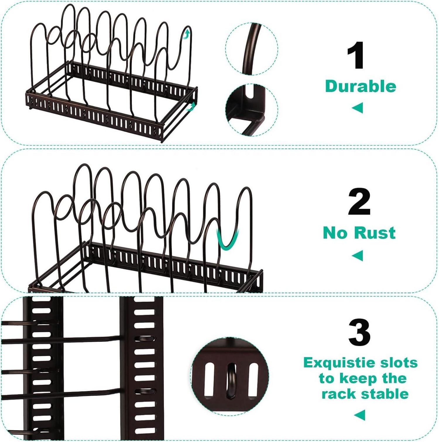 Pfannen- und Deckel-Organizer für die Küche 7-Teiler Rot Bronze