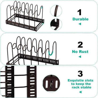 Pfannen- und Deckel-Organizer für die Küche 7-Teiler Rot Bronze