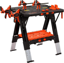 Klappbare Werkbank 2-in-1 mit Zubehör, bis 454kg belastbar