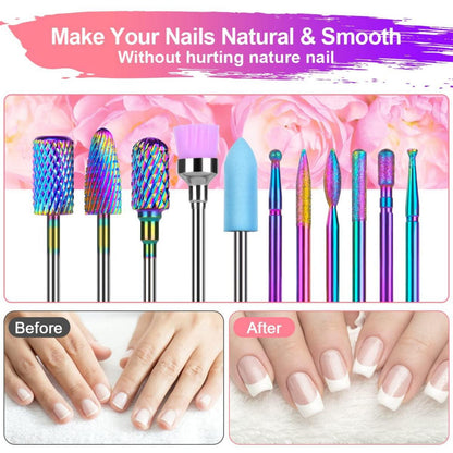 Elektrische Nagelfräser Wolframcarbid Bits 11tlg. Set Pediküre Maniküre Gel Acryl