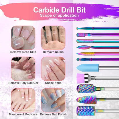 Elektrische Nagelfräser Bits Set Wolframcarbid 11-teilig Maniküre