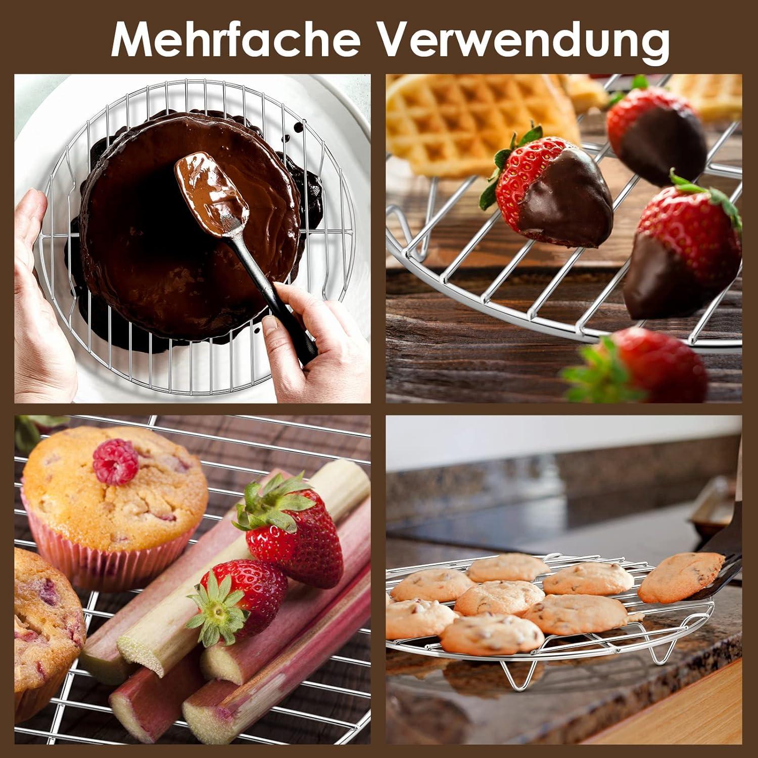 Herogo Kuchengitter Edels 2X Abkühlgitter Rostfrei Ø 27cm - Backen Dämpfen