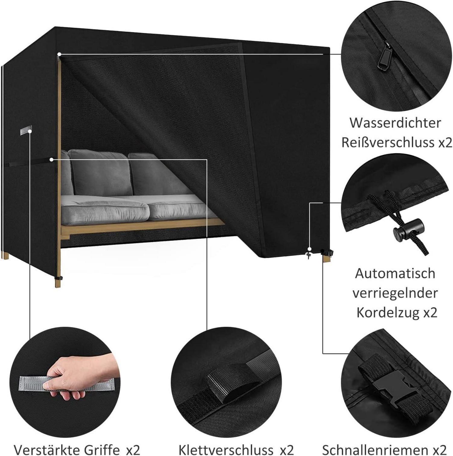 MEELOTOP Hollywoodschaukel Abdeckung 3-4 Sitzer 212x153x153cm