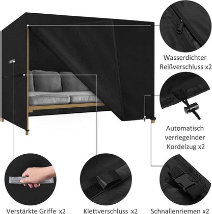 MEELOTOP Hollywoodschaukel Abdeckung 3-4 Sitzer 212x153x153cm