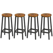 4 Barhocker Holzoptik Industriestil – Rustikales Braun