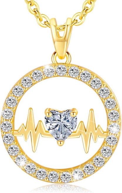 LAVUMO Halskette Sterling Silber 925 Geburtsstein Anhänger Schmuck