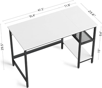 Schreibtisch Computertisch 120x60cm 2 Ablagen Stahlgestell