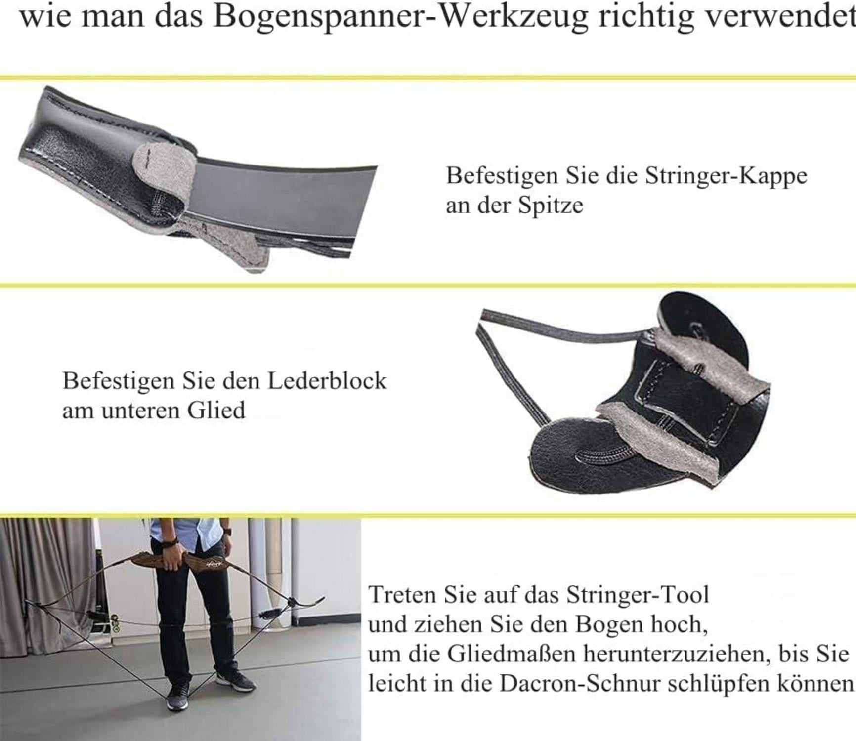 Bogenspanner Recurvebogen Langbogen Leder Spannhilfe