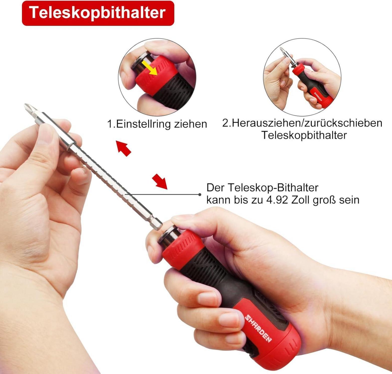 Multibit Schraubendreher Set 13-in-1 mit Magnet, Verlängerung, Torx, Schlitz, Kreuzschlitz