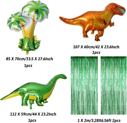Dino Party Dekorationen Set Dinosaurier Geburtstag Banner Luftballons