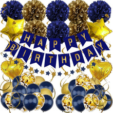 Geburtstagsdeko Marineblau Gold Partydekoration Happy Birthday