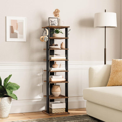 8-lagiges Schuhregal für Eingang Wohnzimmer Schlafzimmer Dunkelbraun Schwarz