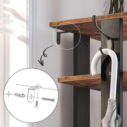 8-lagiges Schuhregal schmal Schuhablage mit Haken Ablage platzsparend